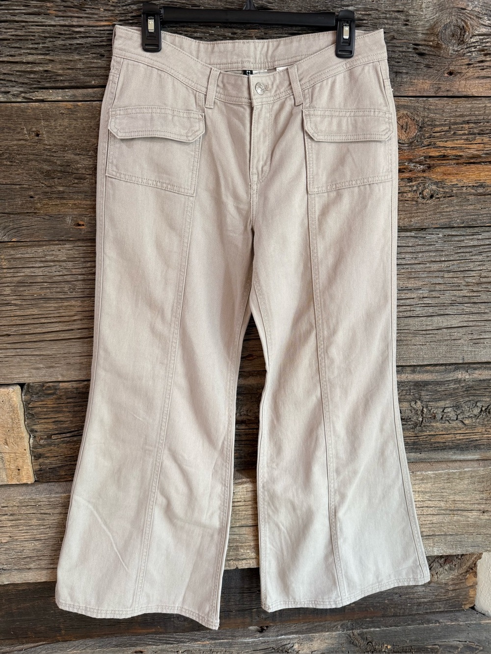 Divided H&M Cream wide leg Utility Pants